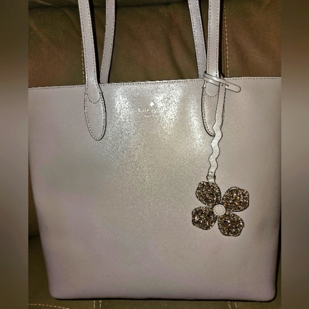 Kate Spade slim leather tote-taupe color